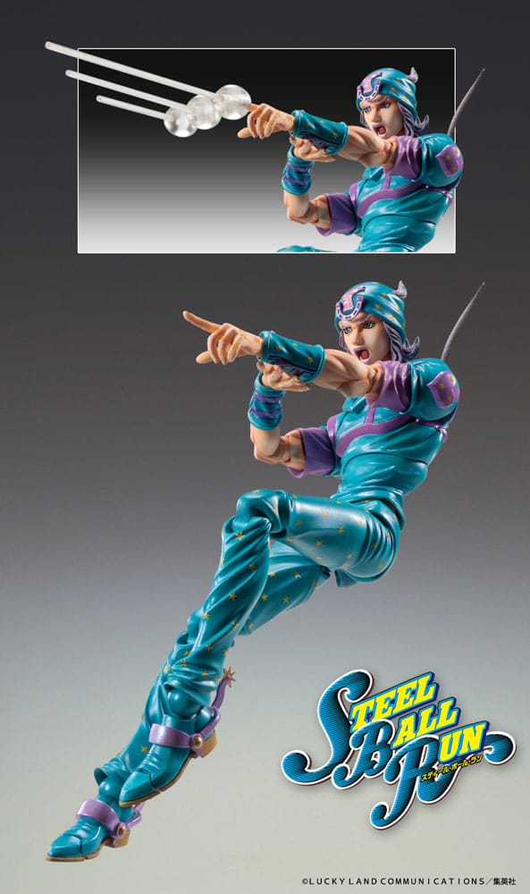 JoJo's Bizarre Adventure Part7 Steel Ball Run Super Action Action Figure Chozokado Johnny Joestar Second 15 cm