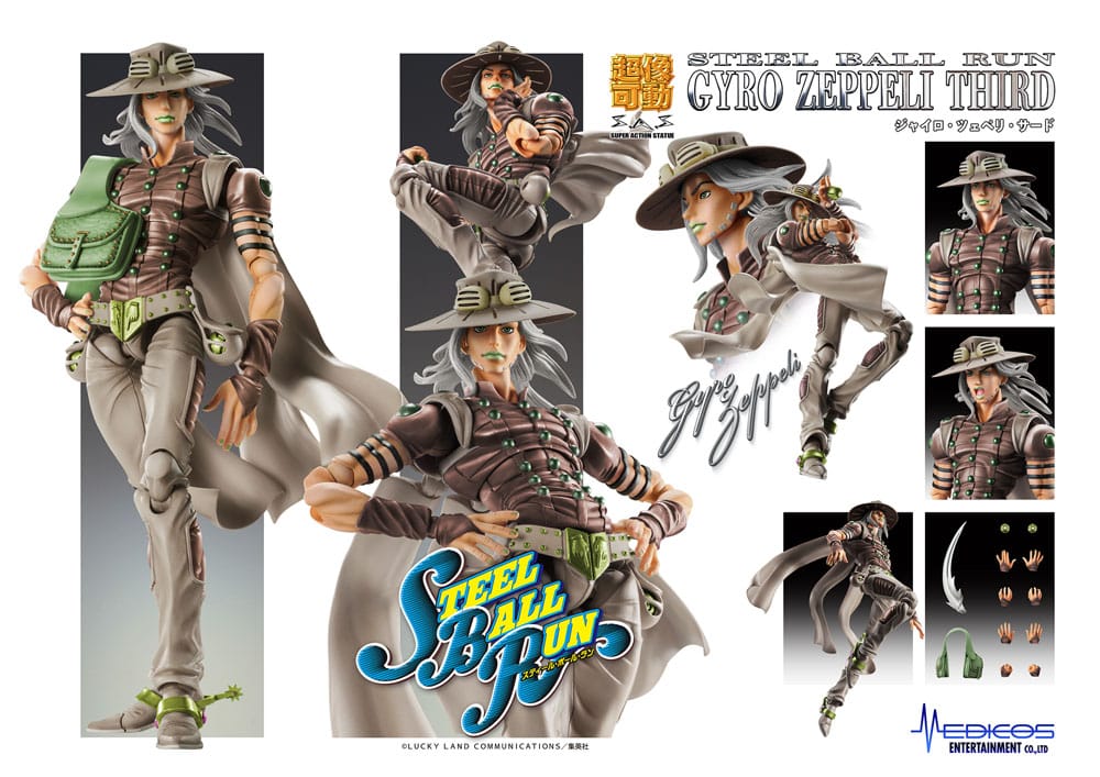 JoJo's Bizarre Adventure Part7 Steel Ball Run Super Action Action Figure Chozokado Johnny Joestar Second 15 cm