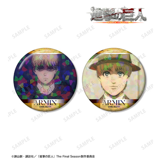 Attack on Titan Armin Scene Photo Holographic Tin Badge Set of 2