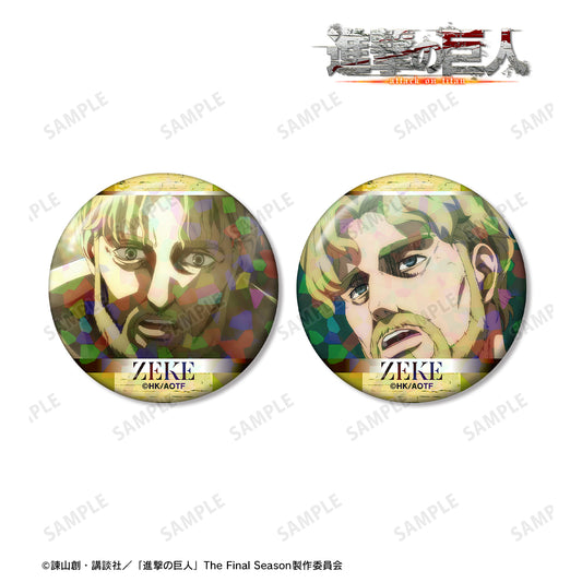 Attack on Titan Zeke Scene Photo Holographic Tin Badge Set of 2