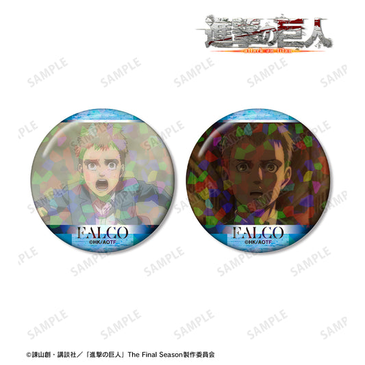 Attack on Titan Falco Scene Photo Holographic Tin Badge Set of 2