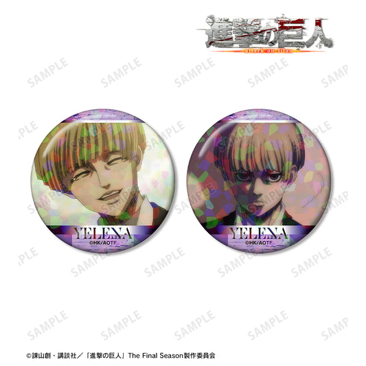 Attack on Titan Yelena Scene Photo Holographic Tin Badge Set of 2