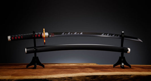 Demon Slayer: Kimetsu no Yaiba Proplica Replica 1/1 Nichirin Sword: Tanjiro Kamado Kyojuro (Rengoku´s Sword Gueard) Ver. 88 cm