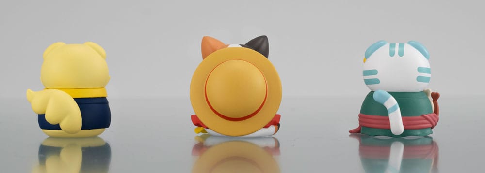 One Piece Mega Cat Project Trading Figure 3-Pack Nyan Piece Nyan! Happy Trio: 2024 Limited Ver. 3 cm